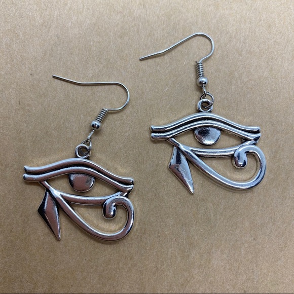 Eyes of Horus Silver Earrings 🔮 - Picture 2 of 6